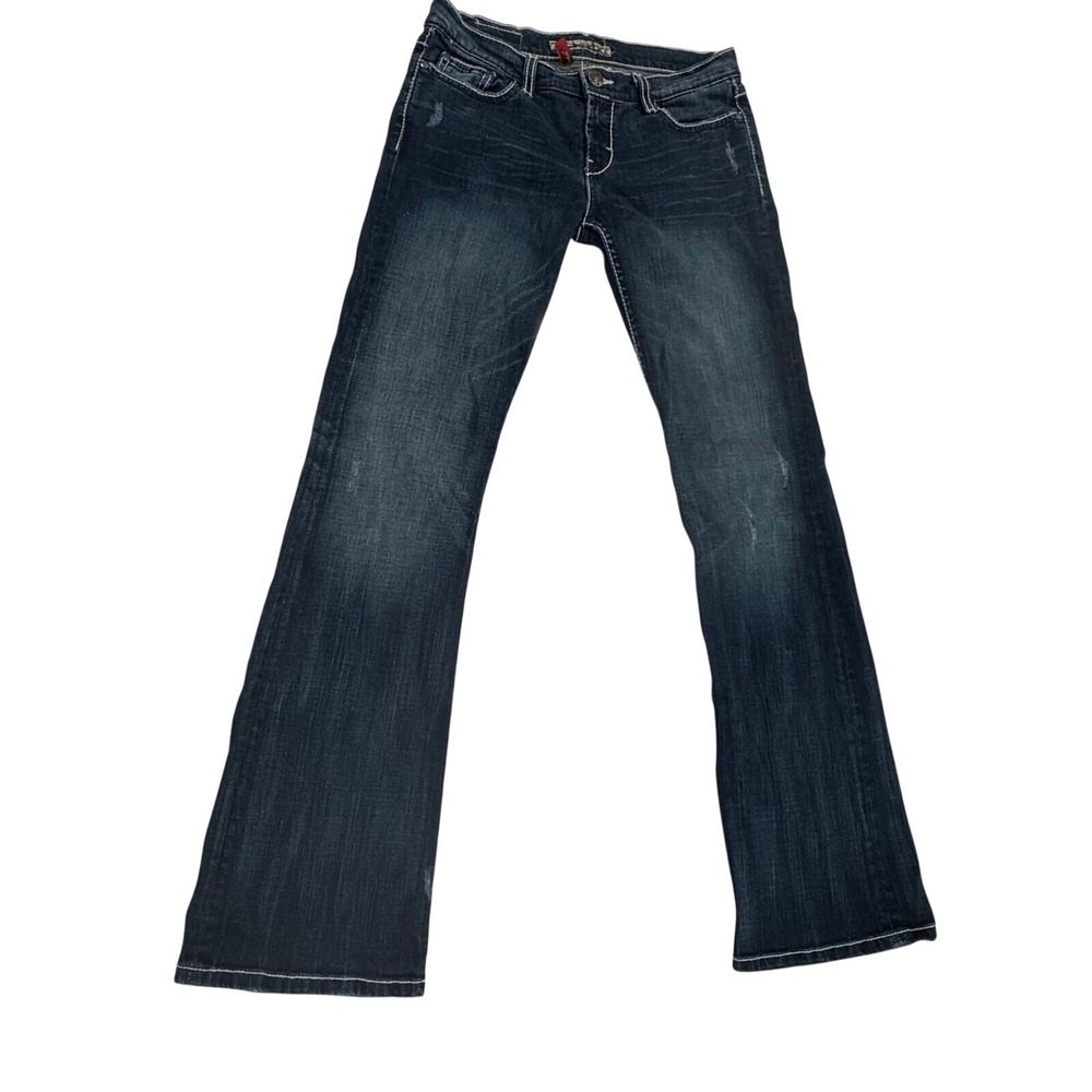 BKE Mya Jeans Womens 28 Bootcut Y2K Embellished Flap Pocket Dark Wash Denim - Picture 2 of 10